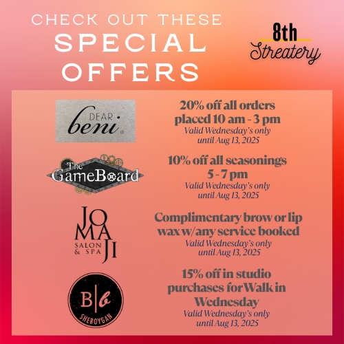 Dear Beni,<br />
The GameBoard<br />
Jomaji Salon and Spa<br />
Sheboygan Board and Brush